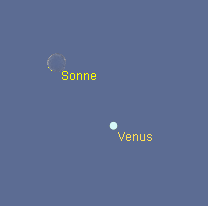 Venus nahe der verfinsterten Sonne
