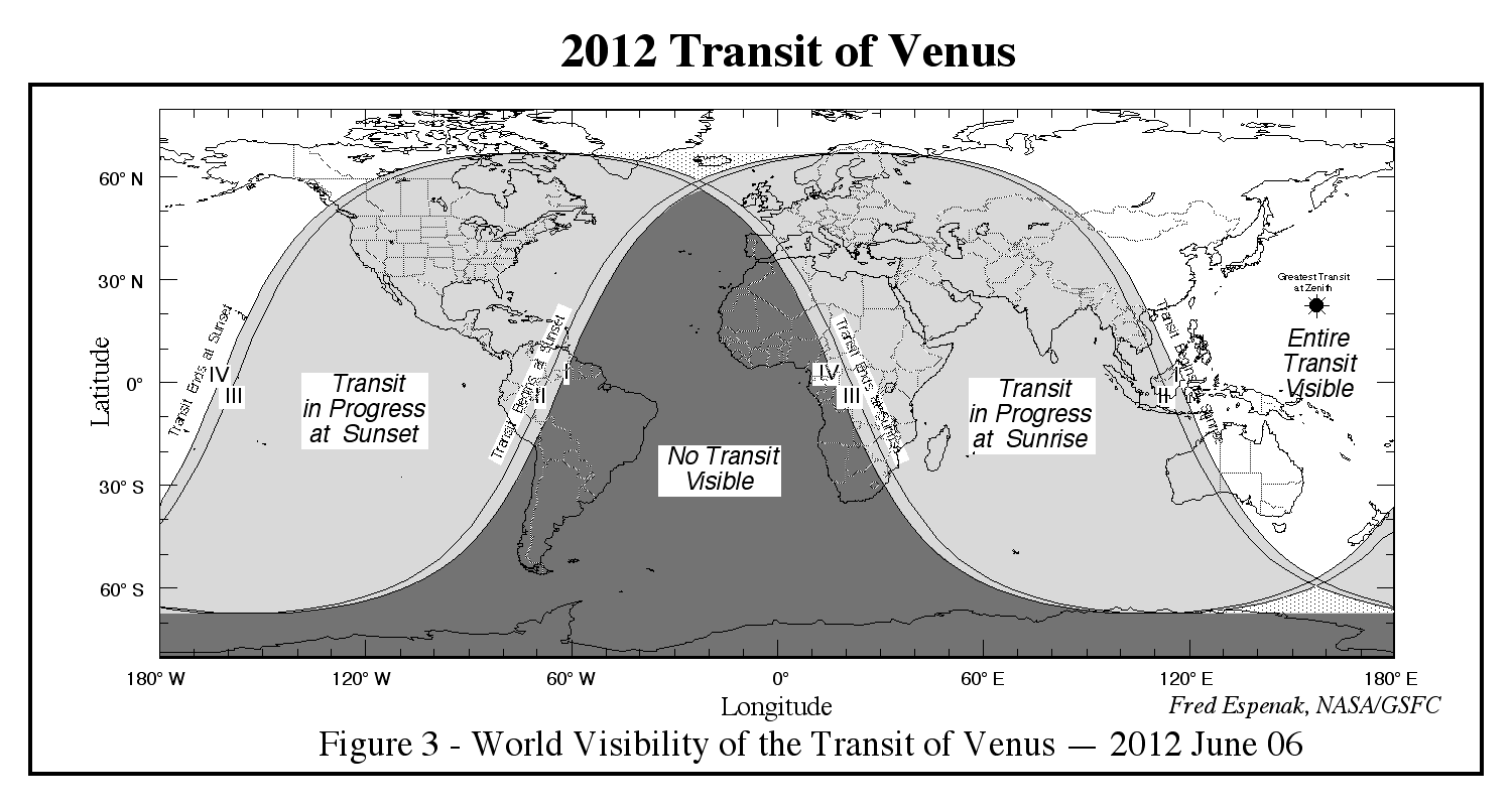 Sichtbarkeit des Venustransits 2012